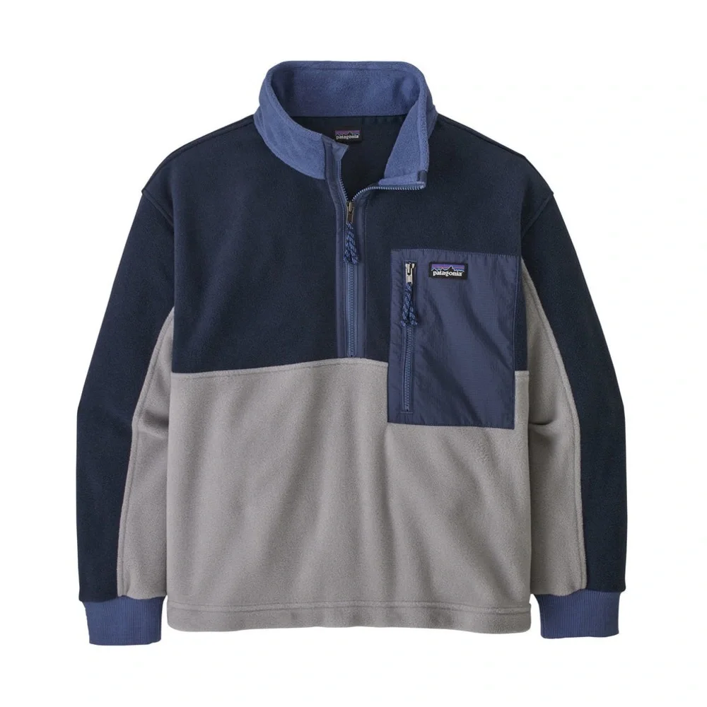 Patagonia Kids' Microdini 1/2-Zip Pullover Size 6 Blue Grey Fleece